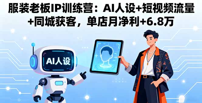 服装老板IP训练营:AI人设+短视频流量+同城获客,单店月净利+6.8万-吾爱自习网
