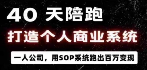 40天陪跑打造个人商业系统，一人公司，用SOP系统跑出百W变现-吾爱自习网