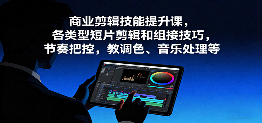 商业剪辑技能提升课，各类型短片剪辑和组接技巧，节奏把控，教调色、音乐处理等-吾爱自习网