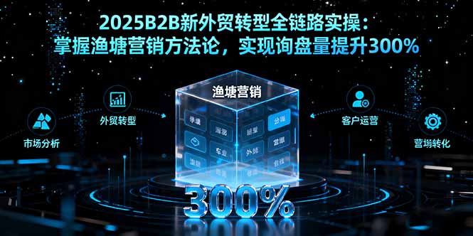 2025B2B新外贸转型全链路实操：掌握渔塘营销方法论，实现询盘量提升300%-吾爱自习网
