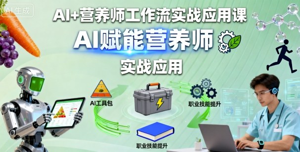 AI+营养师工作流实战应用课，AI赋能营养师-吾爱自习网