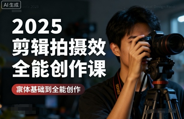 2025剪辑拍摄特效全能创作课，零基础到全能创作-吾爱自习网