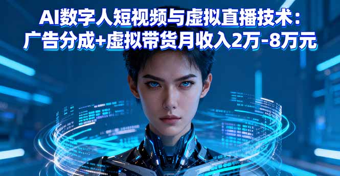 AI数字人短视频与虚拟直播技术：广告分成+虚拟带货月收入2万-8万元-吾爱自习网