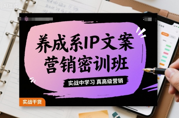 养成系IP文案营销密训班，实战中学习真高级营销-吾爱自习网