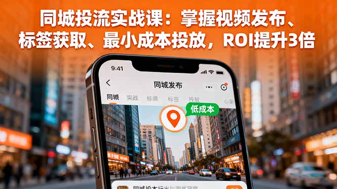 同城投流实战课：掌握视频发布、标签获取、最小成本投放，ROI提升3倍-吾爱自习网