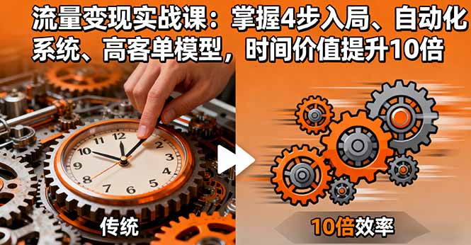 流量变现实战课：掌握4步入局、自动化系统、高客单模型，时间价值提升10倍-吾爱自习网