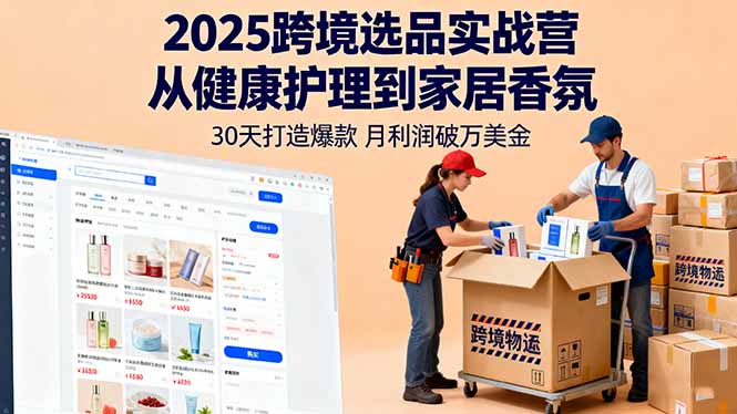 2025跨境选品实战营:从健康护理到家居香氛,30天打造爆款,月利润破万美金-吾爱自习网
