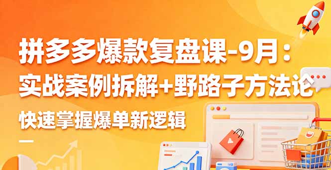 拼多多爆款复盘课-9月：实战案例拆解+野路子方法论，快速掌握爆单新逻辑-吾爱自习网