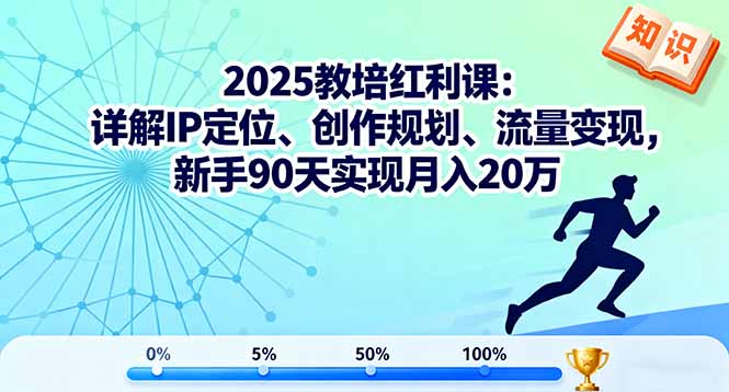 2025教培红利课：详解IP定位、创作规划、流量变现，新手90天实现月入20万-吾爱自习网