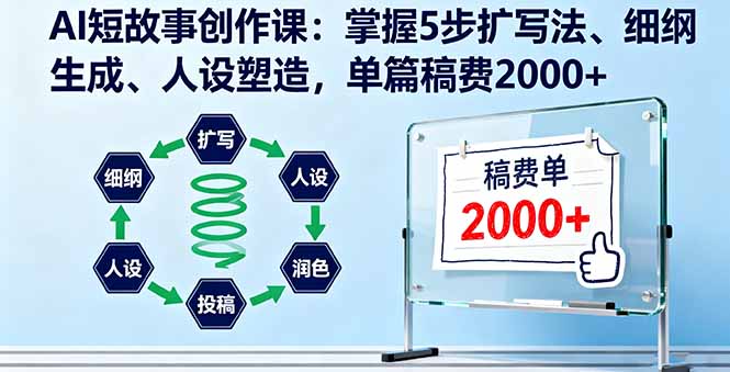 AI短故事创作课：掌握5步扩写法、细纲生成、人设塑造，单篇稿费2000+-吾爱自习网