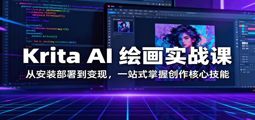 Krita AI 绘画实战课：从安装部署到变现，一站式掌握创作核心技能-吾爱自习网