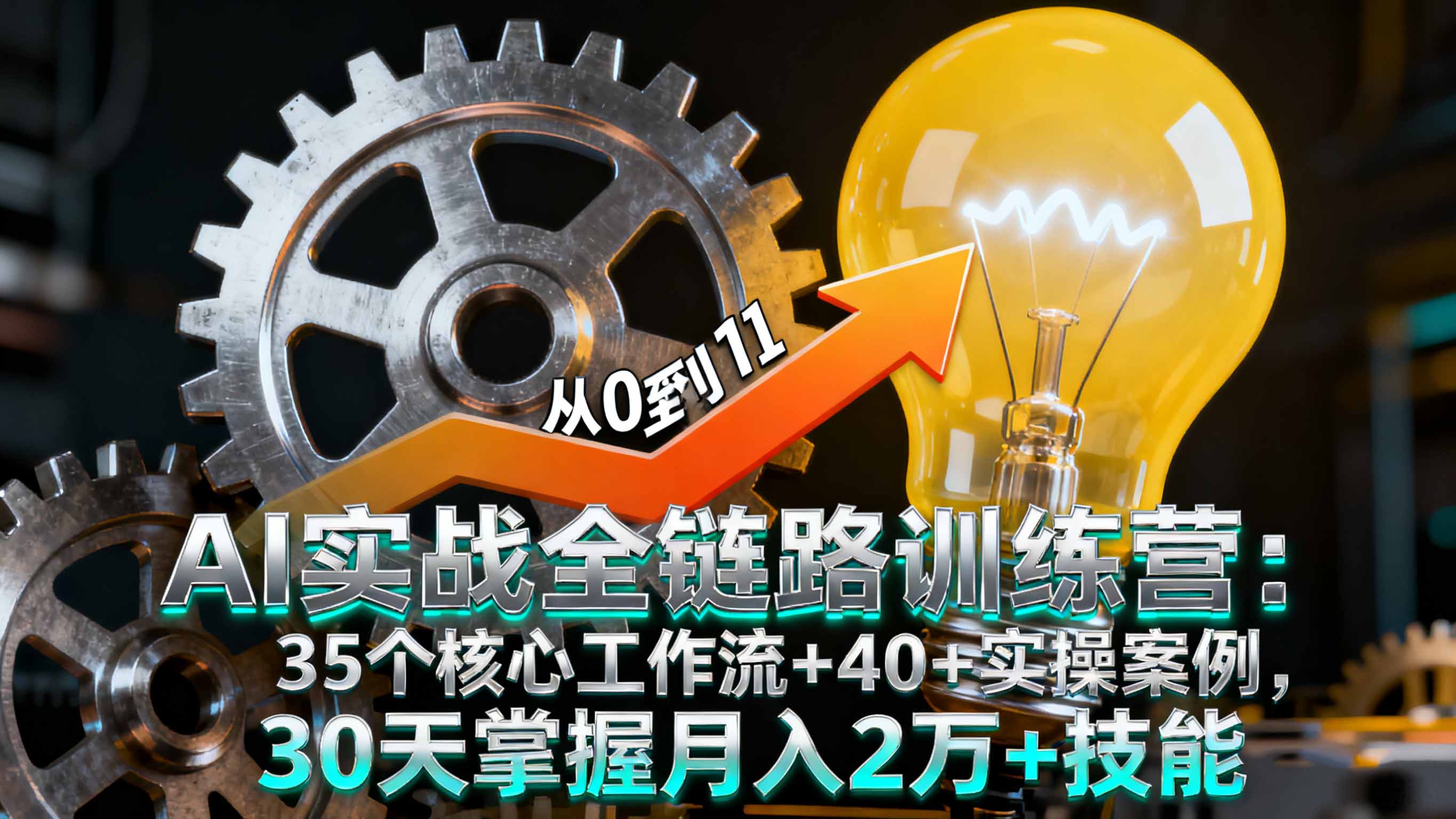 AI实战全链路训练营:35个核心工作流+40+实操案例,30天掌握月入2万+技能-吾爱自习网