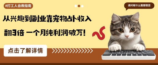 从兴趣到副业靠宠物占卜收入翻3倍一个月纯利润破W-吾爱自习网