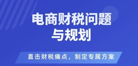 电商企业财税风险与规避，直击财税痛点，制定专属方案-吾爱自习网