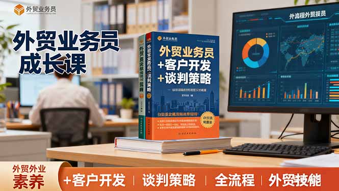 外贸业务员成长课：职业素养+客户开发+谈判策略、掌握全流程外贸技能-吾爱自习网
