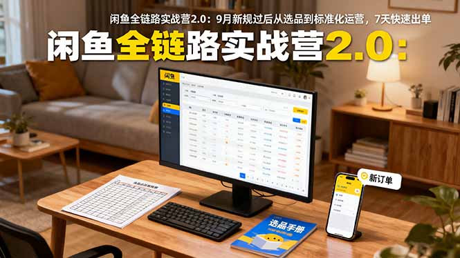 闲鱼全链路实战营2.0：9月新规过后从选品到标准化运营，7天快速出单-吾爱自习网