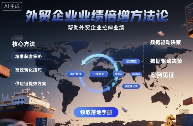 外贸企业业绩倍增方法论，帮助外贸企业拉伸业绩-吾爱自习网
