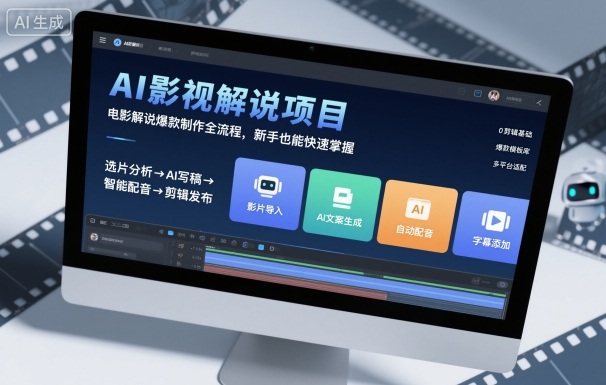 AI影视解说项目,电影解说爆款制作全流程,新手也能快速掌握-吾爱自习网