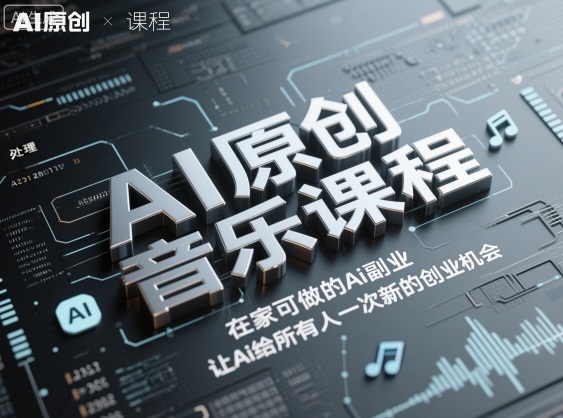 AI原创音乐课程,在家可做的Ai副业,让Ai给所有人一次新的创业机会-吾爱自习网