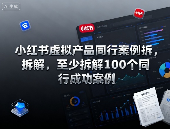 小红书虚拟产品同行案例拆解,至少拆解100个同行成功案例-吾爱自习网