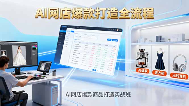 AI网店爆款商品打造实战班:AI技术实现商品图智能处理,快速搭建AI网店-吾爱自习网
