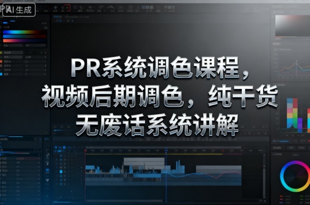PR系统调色课程，视频后期调色，纯干货无废话系统讲解-吾爱自习网