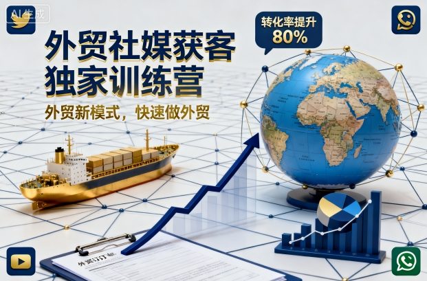 外贸社媒获客独家训练营，外贸新模式，快速做外贸-吾爱自习网