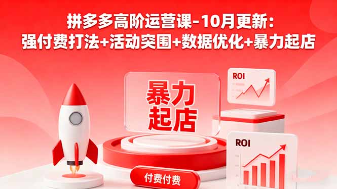 拼多多高阶运营课-10月更新:强付费打法+活动突围+数据优化+暴力起店-吾爱自习网