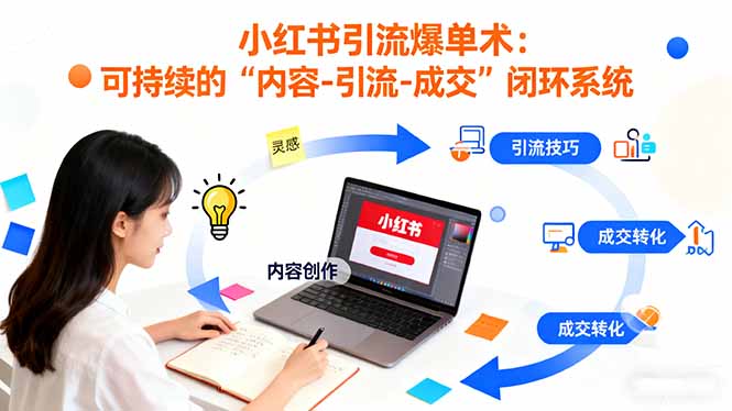 小红书引流爆单术:构建一套低成本 可持续的“内容-引流-成交”闭环系统-吾爱自习网