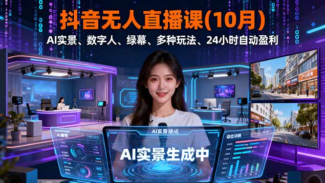 抖音无人直播课(10月-吾爱自习网