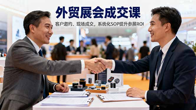 外贸展会成交课，含目标制定、客户邀约、现场成交，系统化SOP提升参展ROI-吾爱自习网