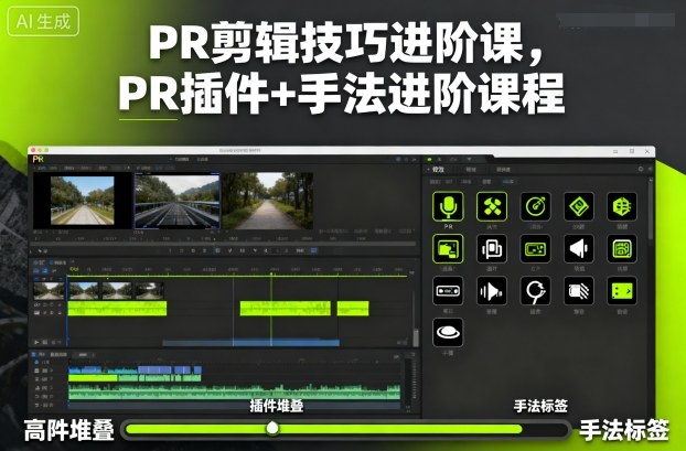 PR剪辑技巧进阶课,PR插件+手法进阶课程-吾爱自习网