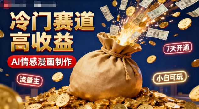 公众号冷门赛道,用AI做情感漫画,7天开通流量主,操作简单,小白可玩-吾爱自习网