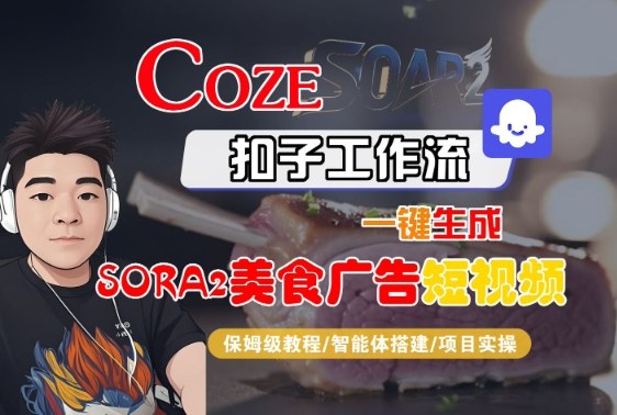 Coze扣子智能体工作流一键生成“SORA2美食广告“短视频,全流程保姆级教学-吾爱自习网