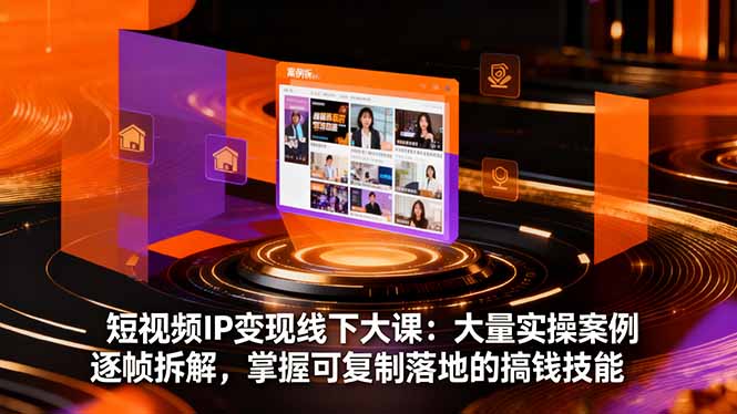 短视频IP变现线下大课:大量实操案例逐帧拆解,掌握可复制落地的搞钱技能-吾爱自习网
