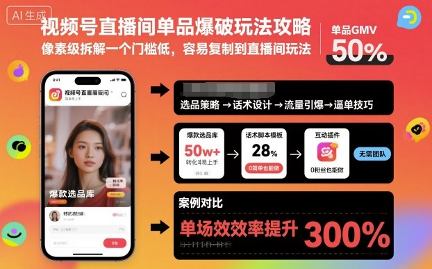 视频号直播间单品爆破玩法攻略，像素级拆解一个门槛低，容易复制到直播间玩法-吾爱自习网