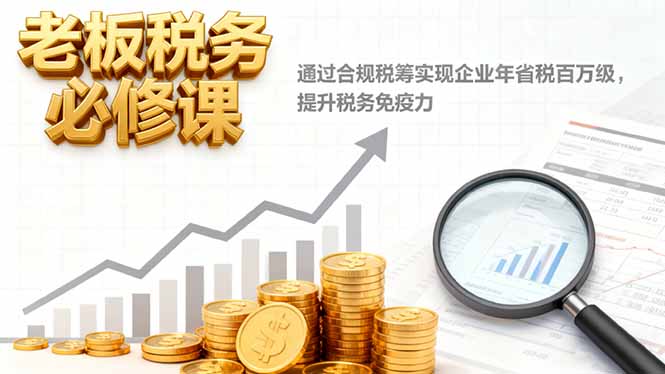 老板税务必修课，通过合规税筹实现企业年省税百万级，提升税务免疫力-吾爱自习网