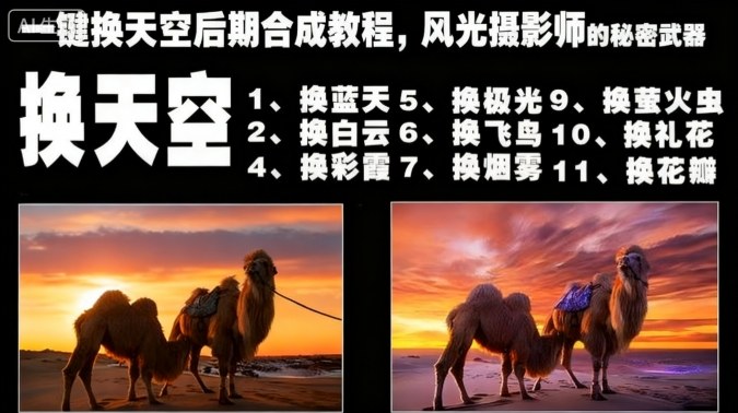 一键换天空后期合成教程,风光摄影师的秘密武器-吾爱自习网