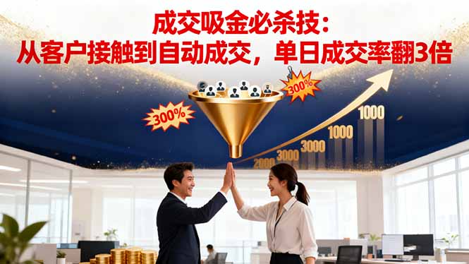 吸金成交营销必杀技：从客户接触到自动成交，单日成交率翻3倍-吾爱自习网
