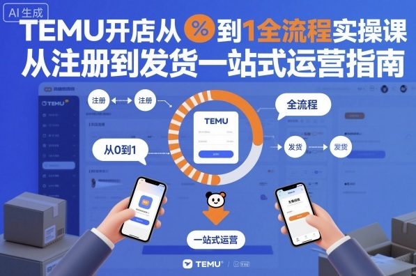 TEMU开店从0到1全流程实操课，从注册到发货一站式运营指南-吾爱自习网