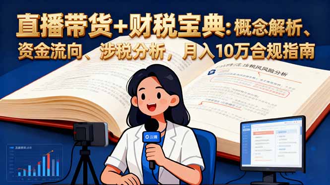 直播带货+财税宝典：概念解析、资金流向、涉税分析，月入10万合规指南-吾爱自习网