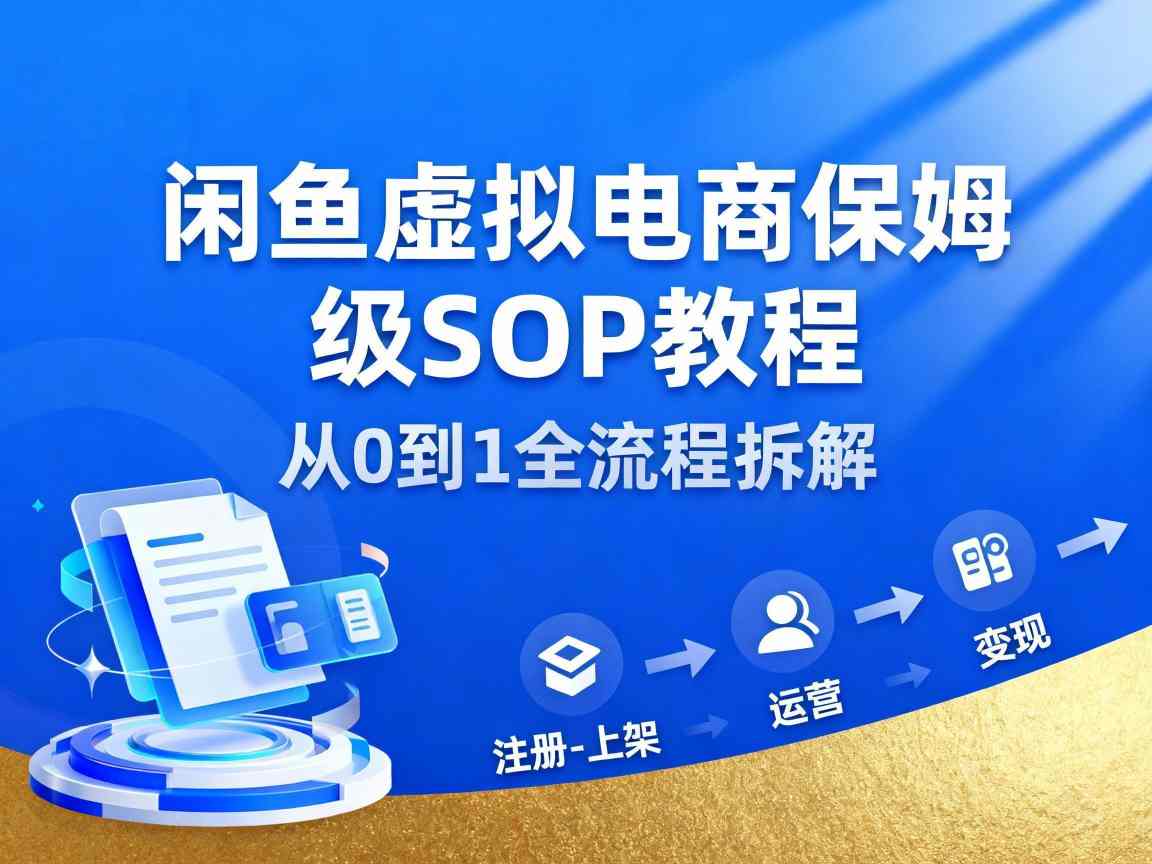 闲鱼虚拟电商，月入轻松过1W，保姆级SOP教程-吾爱自习网