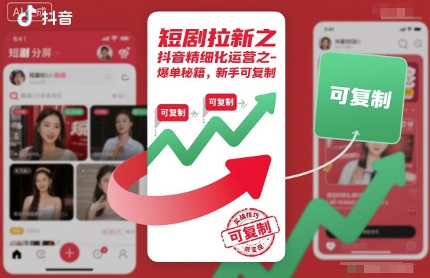 短剧拉新之抖音精细化运营之爆单秘籍，新手可复制-吾爱自习网