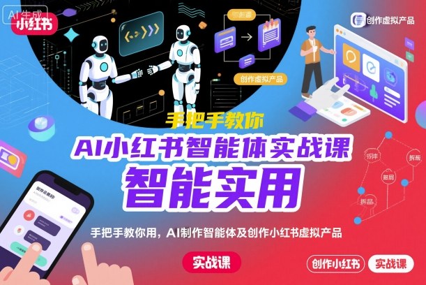 AI小红书智能体实战课，手把手教你用AI制作智能体及创作小红书虚拟产品，提效+内容商业化(更新)-吾爱自习网