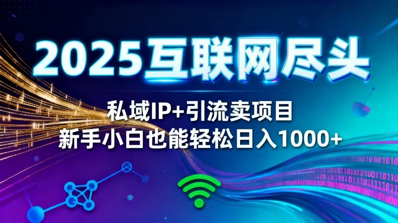 2025网创尽头王炸项目！私域 IP + 精准引流，新手小白在家躺赚日入 1000+-吾爱自习网