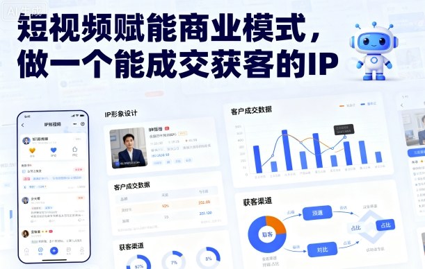 短视频赋能商业模式，做一个能成交获客的IP(更新)-吾爱自习网