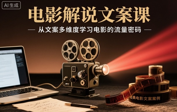电影解说文案课,从文案多维度学习电影的流量密码-吾爱自习网
