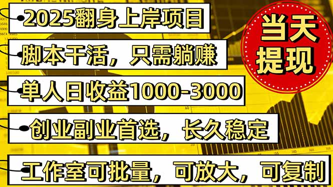 2025翻身上岸项目脚本干活,内部客户经理内部开号,单人日收益1000-300...-吾爱自习网