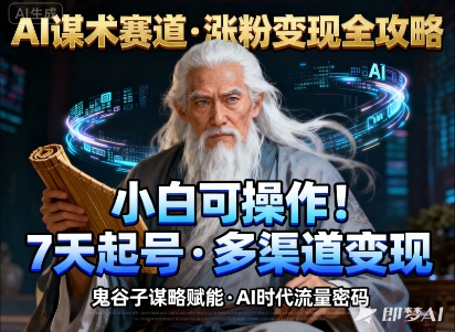 AI谋术赛道,涨粉快速,变现方式多样,小白可操作-吾爱自习网