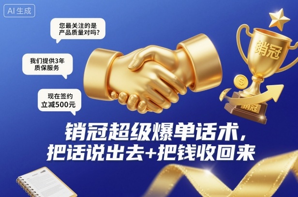 销冠超级爆单话术，把话说出去+把钱收回来-吾爱自习网